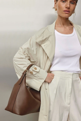 Harper Leather Hobo Bag - Chocolate