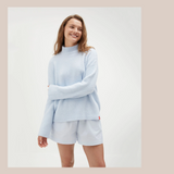 Mock Neck Knit - Blue