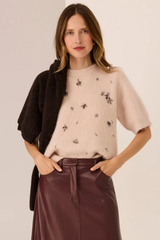 Haviland Beaded Knit Tea - Blush