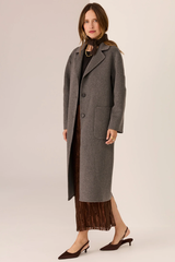 Cohen Long Wool Coat - Charcoal