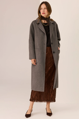 Cohen Long Wool Coat - Charcoal