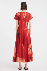 Astra Pintuck Dress - Poppy Print