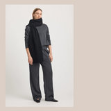 Rib Knit Scarf - Black