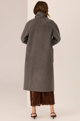 Cohen Long Wool Coat - Charcoal