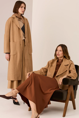 Cohen Cropped Wool Coat - Camel