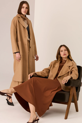 Cohen Cropped Wool Coat - Camel