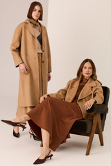 Cohen Cropped Wool Coat - Camel