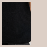Rib Knit Scarf - Black