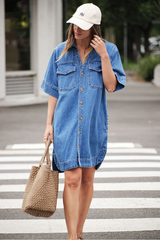 Relaxed Denim Dress - Fresh Indigo