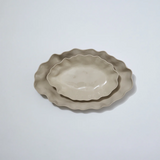 Chalk Ruffle Rectangle Platter - Medium