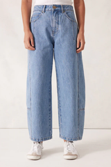 Darted Barrel Jean - Vintage Blue