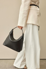 Harper Leather Hobo Bag - Black