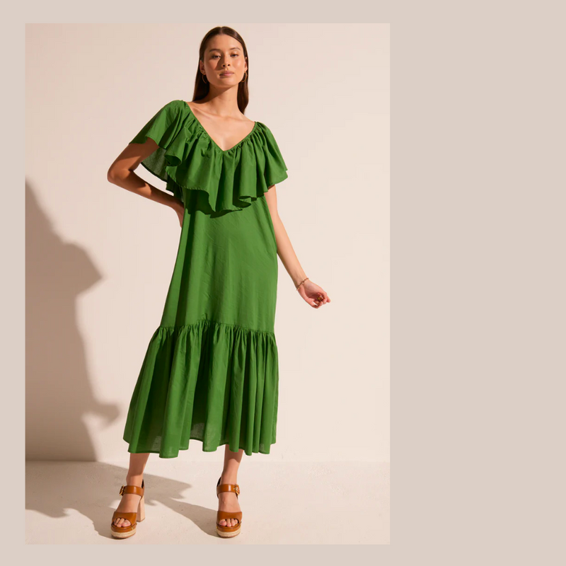 Clover Ruffle Dress - Green