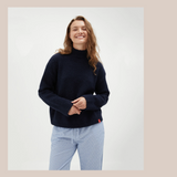 Mock Neck Knit - Navy