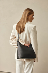 Harper Leather Hobo Bag - Black