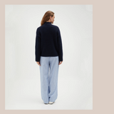 Mock Neck Knit - Navy