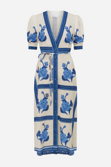 Portrait Dress - Azure Collage