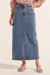 Meridan Skirt - Mid Wash Denim