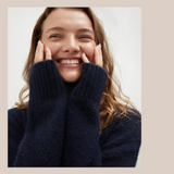 Mock Neck Knit - Navy