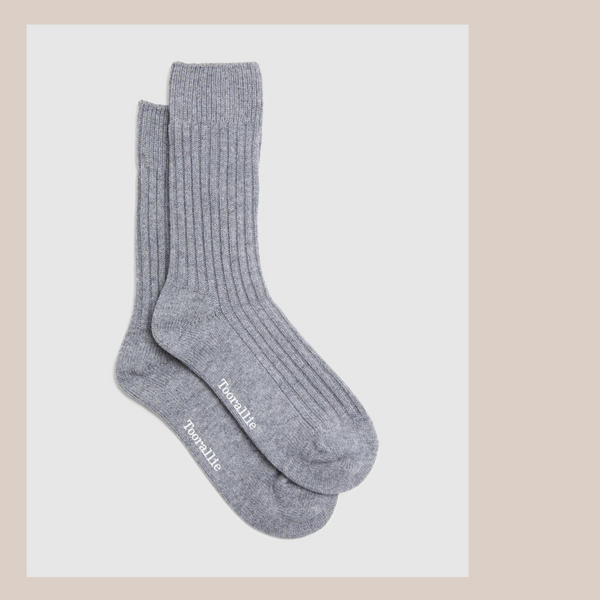 Ribbed Merino Socks - Grey