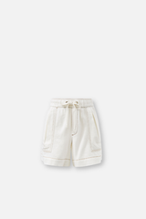 Relaxed Denim Short - Ecru