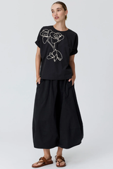 Alma Barrel Skirt - Black