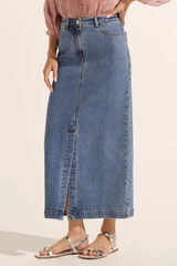 Meridan Skirt - Mid Wash Denim