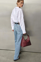 Harper Leather Hobo Bag- Bordeaux