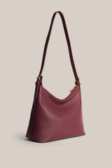 Harper Leather Hobo Bag- Bordeaux