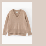 Oversized V Neck Knit - Toffee