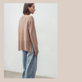 Oversized V Neck Knit - Toffee