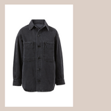 Side Pocket Shacket - Washed Black