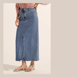 Meridan Skirt - Mid Wash Denim