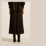 Recite Skirt - Chocolate Frond Print