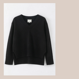 Oversized V Neck Knit - Black