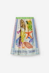 Vanessa Printed Midi Skirt - Magic Ocean