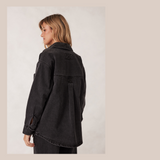 Side Pocket Shacket - Washed Black