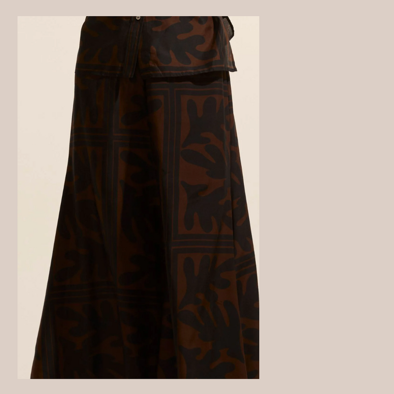 Recite Skirt - Chocolate Frond Print