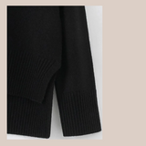 Oversized V Neck Knit - Black