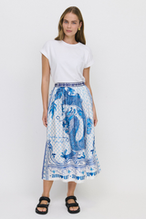 Vanessa Printed Midi Skirt - Amalfi Coast