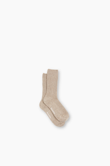 Ribbed Merino Socks - Oat