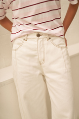 Tapered Barrel Jean - Ecru