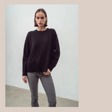 Oversized Crew Sweater - Black