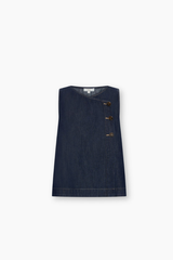 Anise Button Tank - Denim