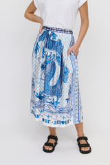 Vanessa Printed Midi Skirt - Amalfi Coast