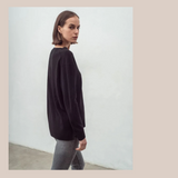 Oversized Crew Sweater - Black