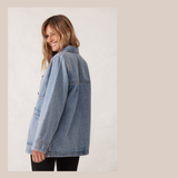 Longline Shacket - Vintage Blue