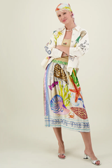 Vanessa Printed Midi Skirt - Magic Ocean