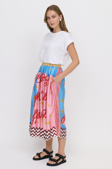 Alexa Printed Midi Skirt - Darling