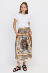 Rosealee Printed Midi Skirt - Tattoo